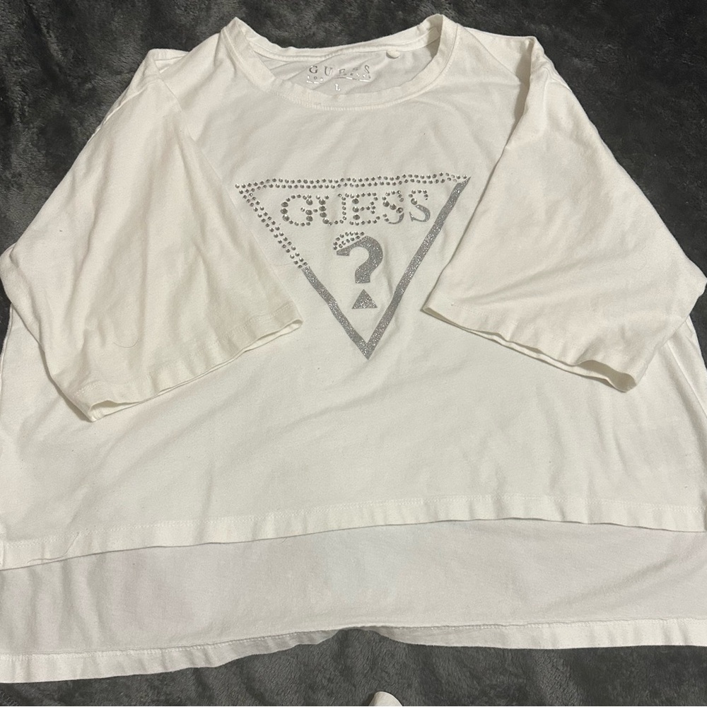 Guess Cream Logo Tee